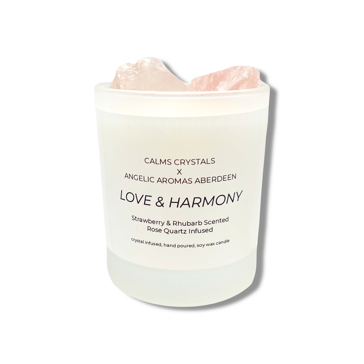 Rose Quartz/Strawberry & Rhubarb Crystal Candle – Angelic Aromas Aberdeen